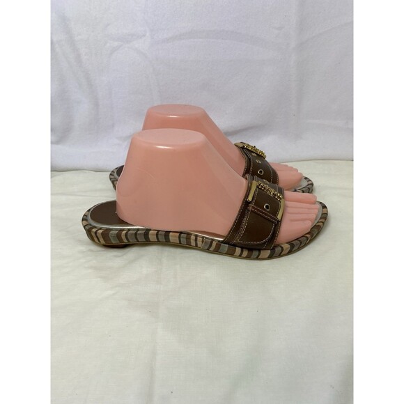 Battaglia Women’s heeled Sandals size 41  Made In Italy Kitten Heel Slide - Picture 2 of 8